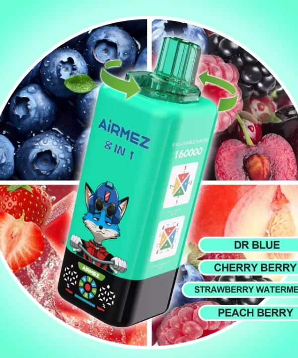 Alternative view of AIRMEZ FOX 8 IN 1 160000 160K Puffs Disposable Vapes Bulk Buy Wholesale 4 Taste Multi Tank Capacity Mesh Coil