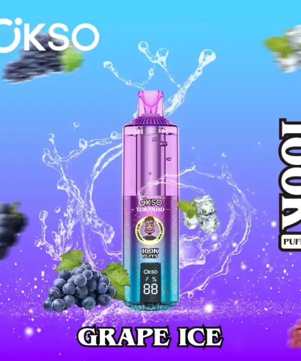Alternative view of OKSO TORNADO 100K 100000 Puffs Disposable Vapes Dual Mesh Coil RGB LED Wholesale Bulk Buy