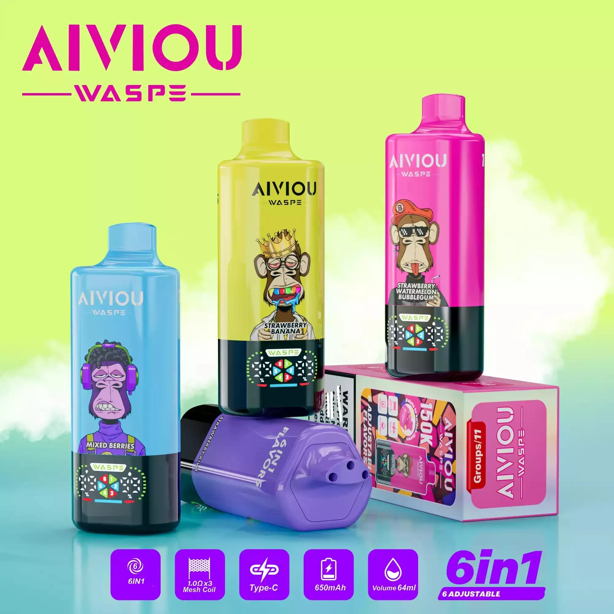 Wholesale FIZZY MAX III 60000 Puffs 6 in 1 Disposable Vape - Pilt 5